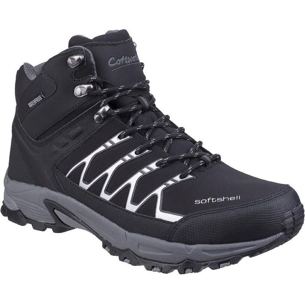 Cotswold Mens Abbeydale Mid Hiking Boots / Black/Gray